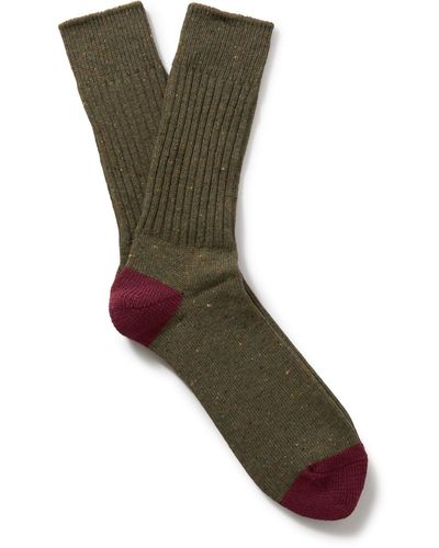 Anonymous Ism Ribbed-knit Socks - Green