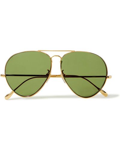 Gucci Aviator-style Gold-tone Sunglasses - Green