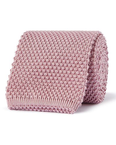 Brunello Cucinelli 6cm Knitted Silk Tie - Pink