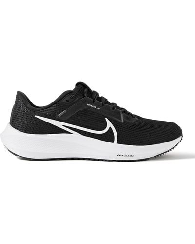 Nike Air Zoom Pegasus 40 Rubber-trimmed Mesh Running Sneakers - Black