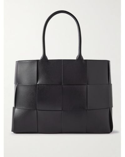 Bottega Veneta Large Arco Intrecciato Leather Tote Bag - Black