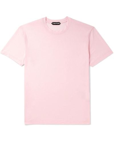 Tom Ford Slim-fit Lyocell And Cotton-blend Jersey T-shirt - Pink