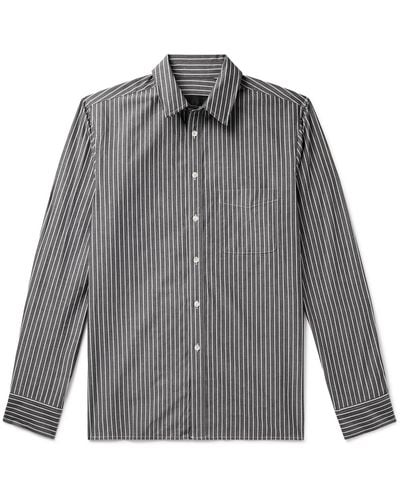 Nili Lotan Finn Striped Cotton-poplin Shirt - Gray