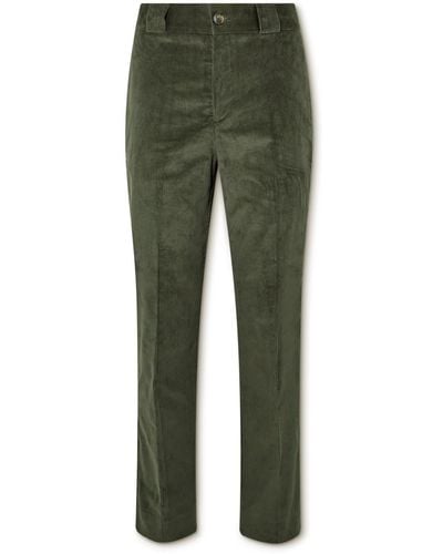 Erdem Benedict Straight-leg Cotton-blend Corduroy Pants - Green