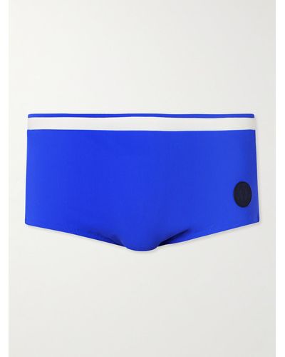 Frescobol Carioca Sunga Logo-appliquéd Striped Swim Briefs - Blue