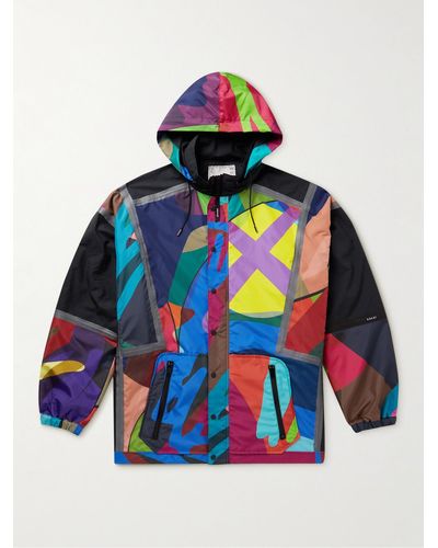 Sacai Kaws Printed Shell Hooded Jacket - Multicolour