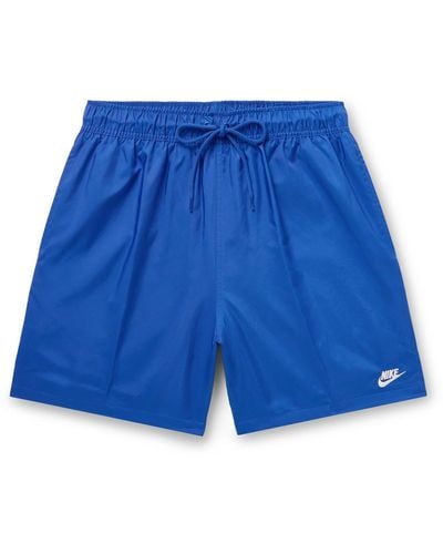 Nike Club Flow Straight-leg Shell Drawstring Shorts - Blue