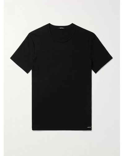 Tom Ford Schmal geschnittenes T-Shirt aus Stretch-Baumwoll-Jersey - Schwarz