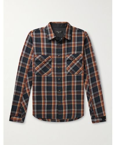 Rag & Bone Checked Cotton-flannel Overshirt - Brown