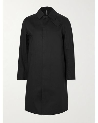 Mackintosh Oxford Bonded Cotton Trench Coat - Black