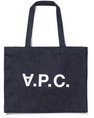 A.P.C. Daniela Logo-print Denim Tote Bag - Blue