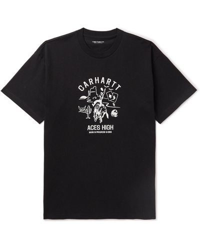 Carhartt Souvenir Valley Embroidered Organic Cotton-jersey T-shirt - Black