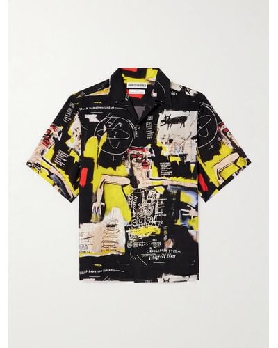 Wacko Maria Jean-michel Basquiat Convertible-collar Printed Satin Shirt - Multicolour