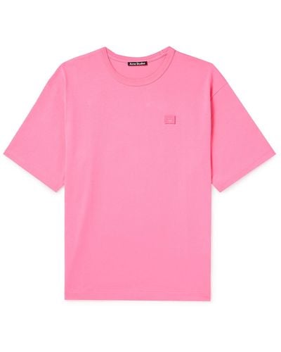Acne Studios Exford Logo-appliquéd Cotton-jersey T-shirt - Pink