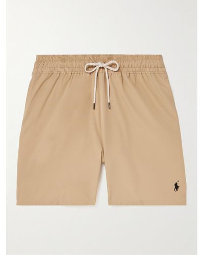 Polo Ralph Lauren Shorts da mare medi a gamba dritta Traveler - Neutro