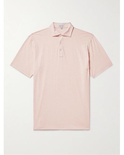 Peter Millar Pilot Striped Pima Cotton-jersey Polo Shirt - Pink