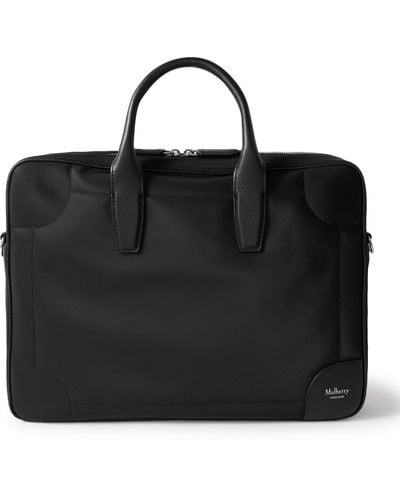 Mulberry Belgrave Full-grain Leather-trimmed Shell Briefcase - Black