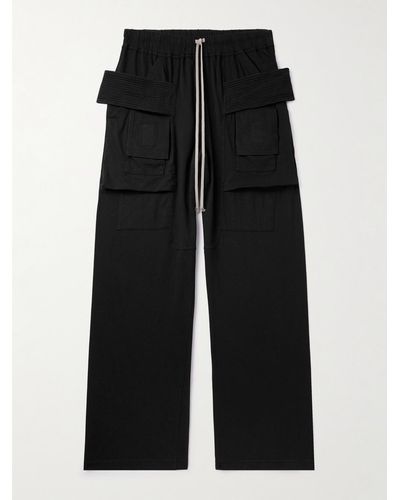 Rick Owens DRKSHDW Wide-leg Cotton-jersey Cargo Joggers - Black