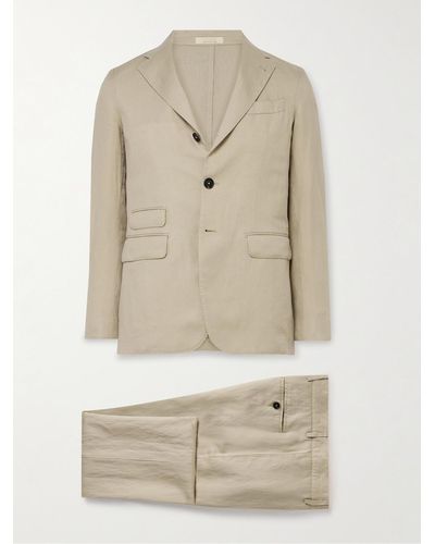 Massimo Alba Sloop Slim-fit Virgin Wool And Linen-blend Suit - Natural