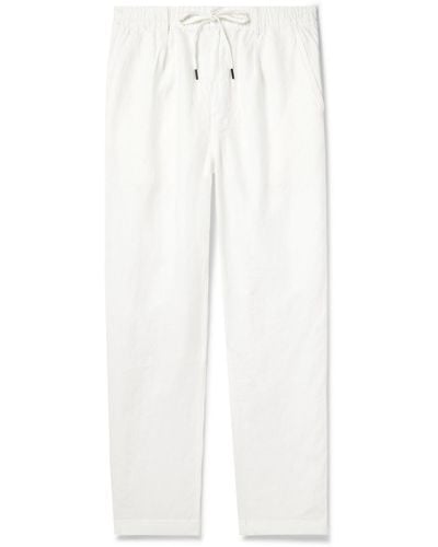 Polo Ralph Lauren Tapered Linen-twill Drawstring Pants - White