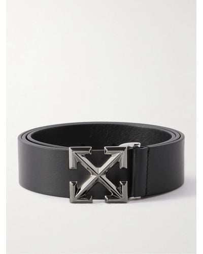 Off-White c/o Virgil Abloh 3.5cm Cross-grain Leather Belt - Black