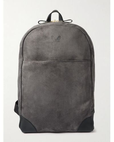Bennett Winch Leather-trimmed Suede Backpack - Grey