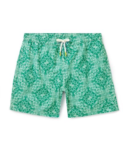 Hartford Straight-leg Mid-length Paisley-print Swim Shorts - Green