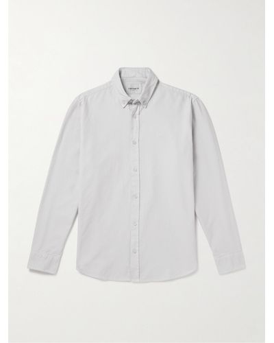 Carhartt Bolton Button-down Collar Logo-embroidered Cotton Oxford Shirt - White