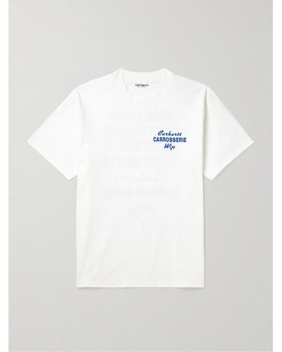 Carhartt T-shirt in jersey di cotone con stampa Mechanics - Bianco