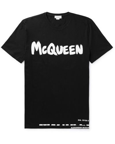 Alexander McQueen Logo-print Cotton-jersey T-shirt - Black