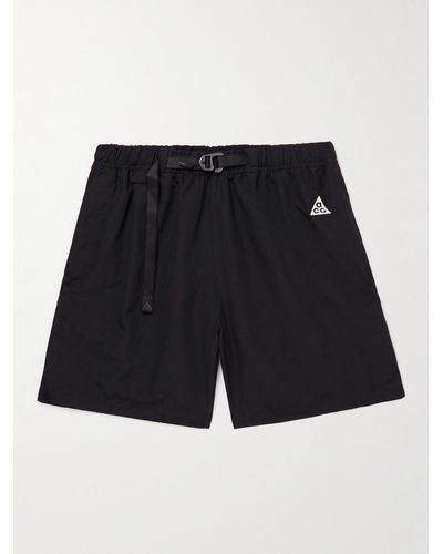 Nike Acg Straight-leg Logo-embroidered Belted Nylon Shorts - Blue