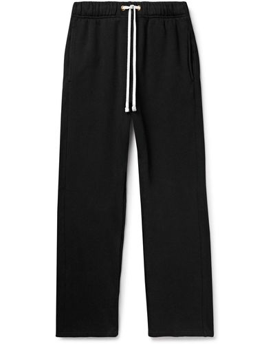 Les Tien Straight-leg Garment-dyed Cotton-jersey Sweatpants - Black