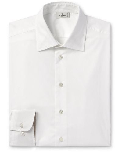 Etro Slim-fit Cotton-poplin Shirt - White