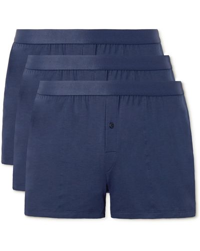 CDLP Three-pack Slim-fit Stretch-lyocell Boxer Shorts - Blue