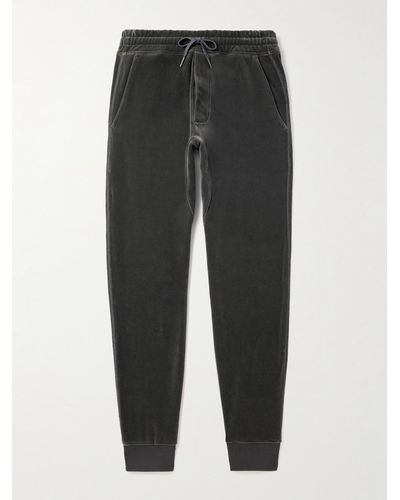 Tom Ford Tapered Cotton-blend Velour Joggers - Grey