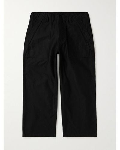 Beams Plus Wide-leg Cotton-twill Trousers - Black