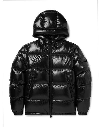 Moncler Ecrins Quilted Shell Hooded Down Jacket - Black