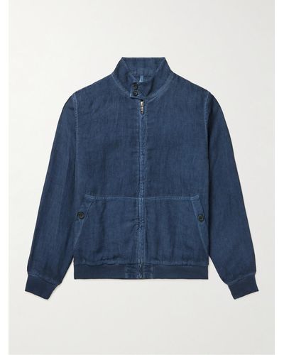 120% Lino Linen Jacket - Blue