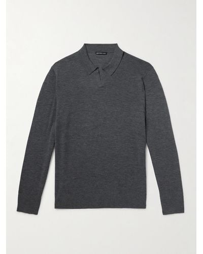 James Perse Cashmere Polo Shirt - Grey