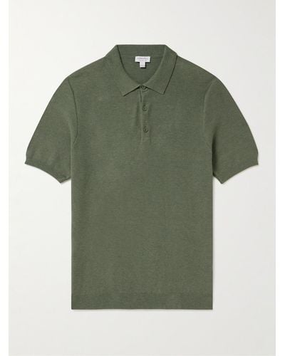 Sunspel Slim-fit Cotton-piqué Polo Shirt - Green