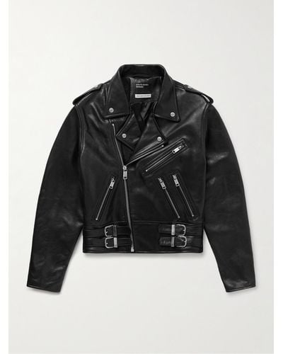 Enfants Riches Deprimes Rose Slim-fit Leather Biker Jacket - Black