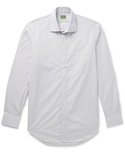 Sid Mashburn Cutaway-collar Striped Cotton-poplin Shirt - White
