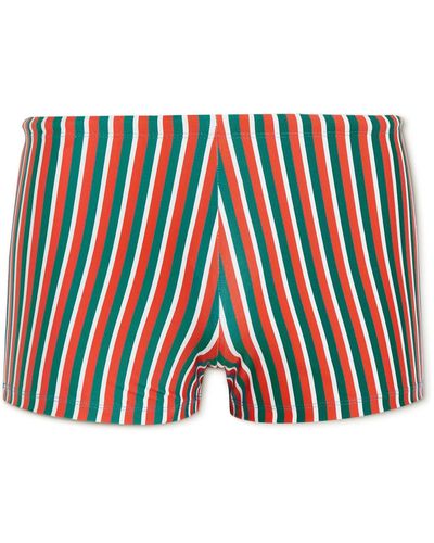 Orlebar Brown Bassett Slim-fit Short-length Striped Swim Shorts - Red