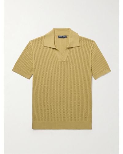 Frescobol Carioca Rino Ribbed Cotton Polo Shirt - Yellow