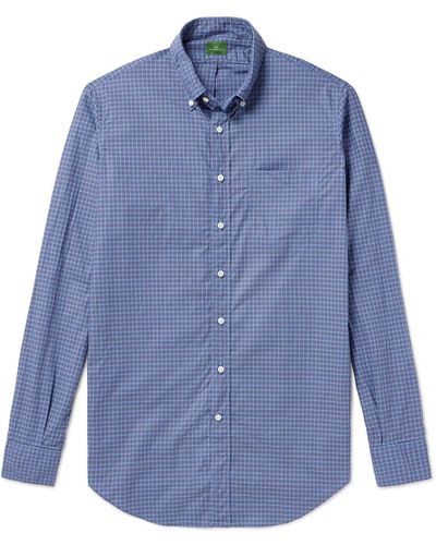 Sid Mashburn Button-down Collar Checked Cotton Shirt - Blue