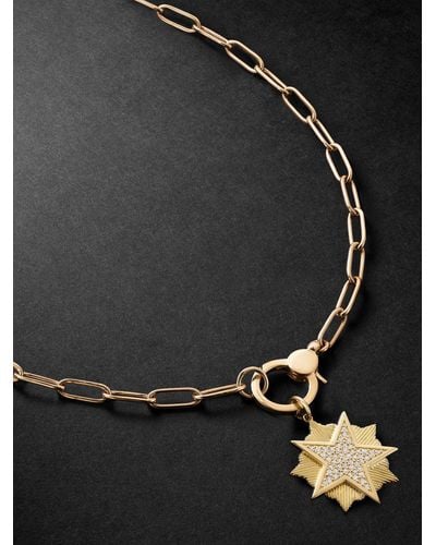 Ileana Makri Star Gold Diamond Pendant Necklace - Black