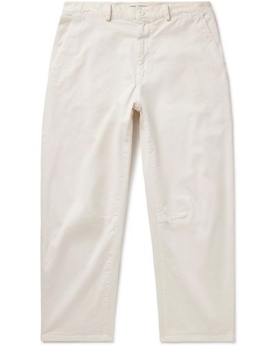 Nili Lotan Carpenter Straight-leg Cotton-blend Twill Pants - Natural