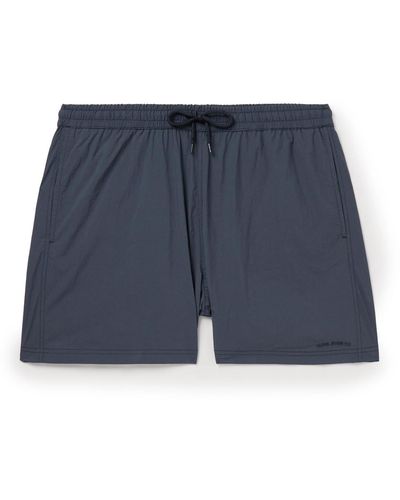 Nudie Jeans Straight-leg Mid-length Recycled Swim Shorts - Blue