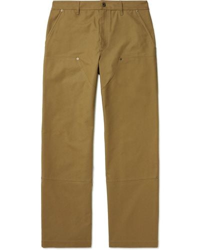 Loewe Straight-leg Cotton-canvas Pants - Natural