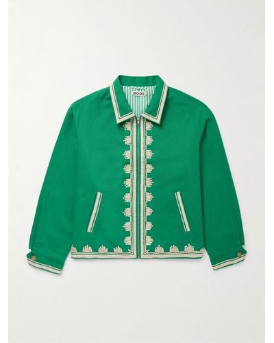 Bode Ripple Jacke aus Baumwoll-Canvas mit Verzierungen und Ripsband - Grün
